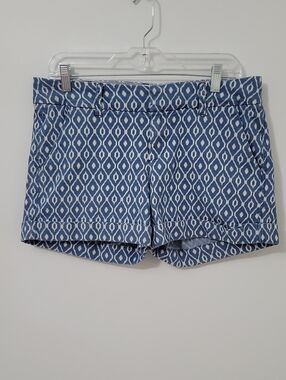 Dear John Blue Geometric Print Jean Shorts, Size 30